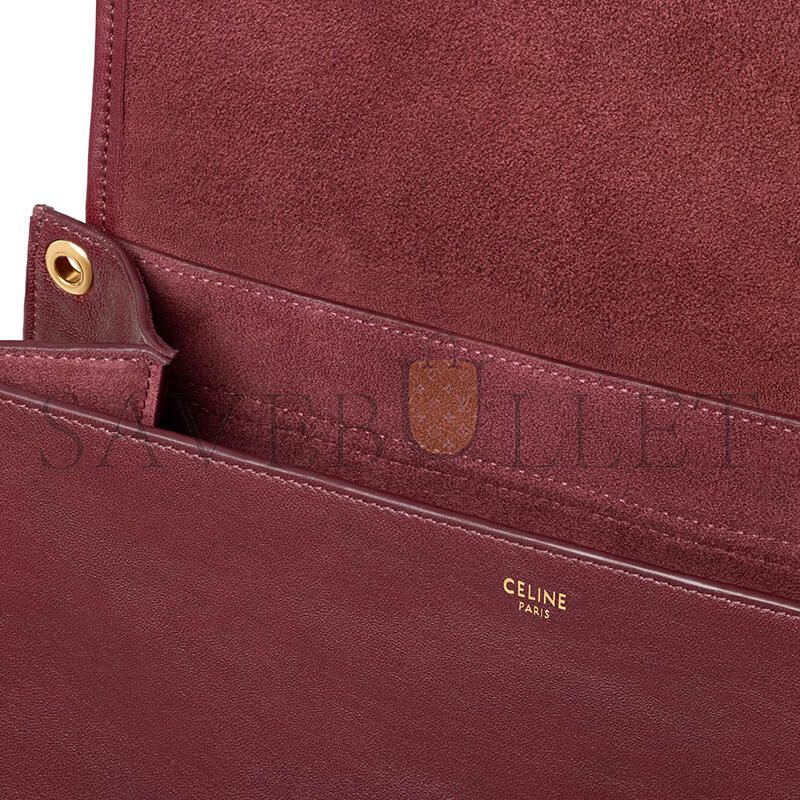 CELINE SOFT TRIOMPHE BESACE IN SUPPLE SHINY LAMBSKIN 123632T88.28PO (34*25*13cm)